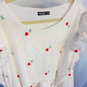 Women's plus size summer eyelet dress